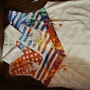 LASFOUR Colorful Golf Collared Polo Tank Top Size Large